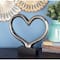 12" Silver Ceramic Contemporary Heart Sculpture
